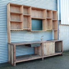 Salvaged Bar Set Pub Counter Bar Back Stools Barcelona Vintage