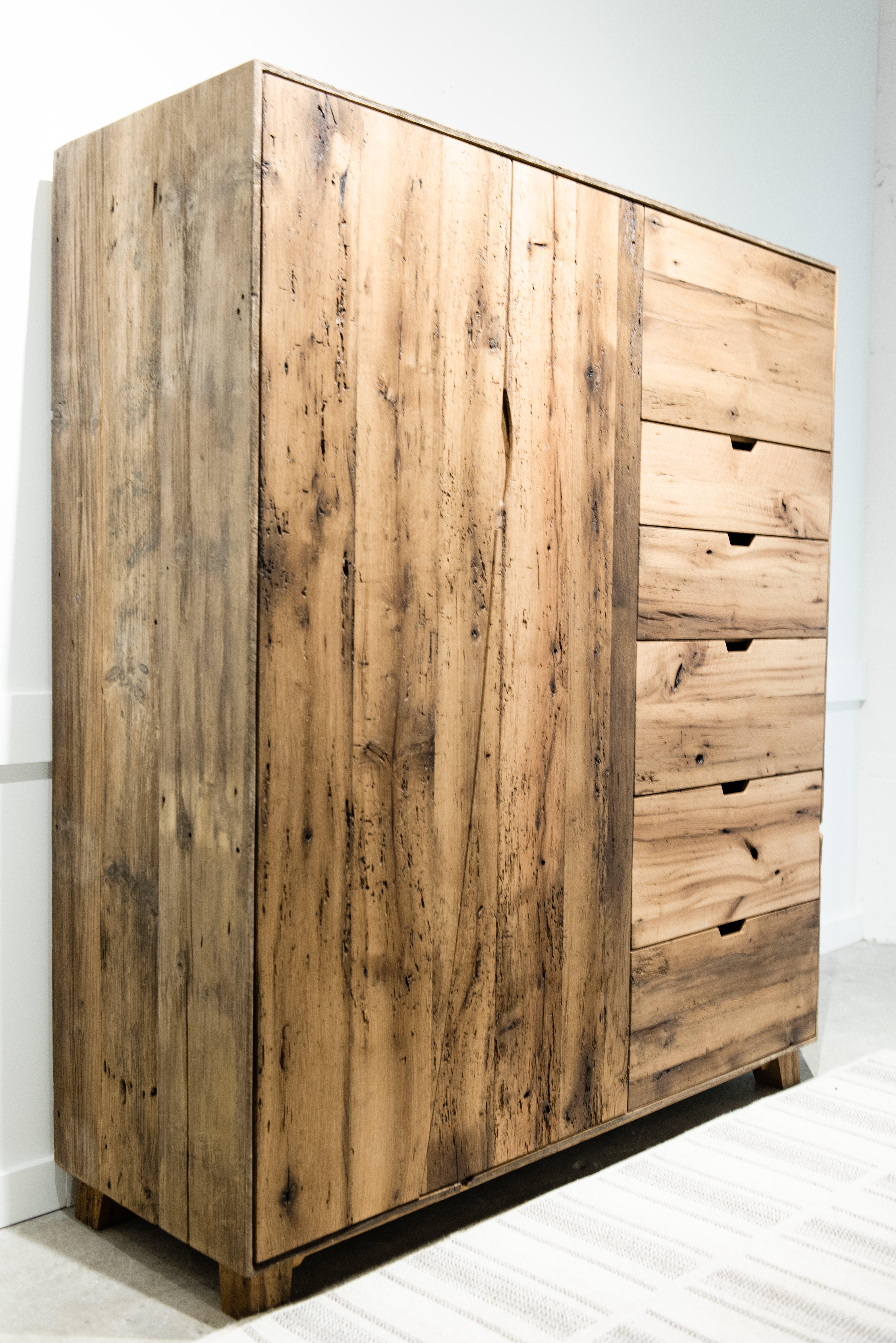 white oak wardrobe with drawers