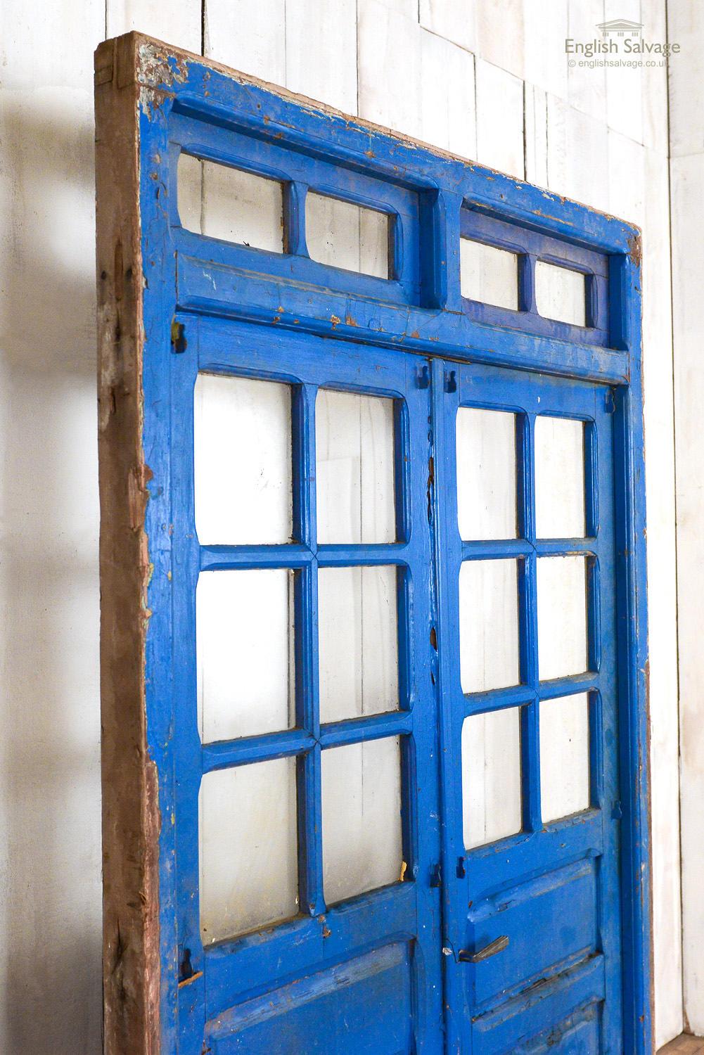 Salvaged Blue Moroccan Double Doors, 20th Century In Good Condition For Sale In London, GB