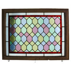 Antique Salvaged Church Window 33" x 25"