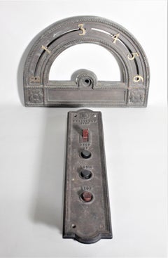 Salvaged Commercial Art Deco Cast Bronze Elevator Dial & Control Box