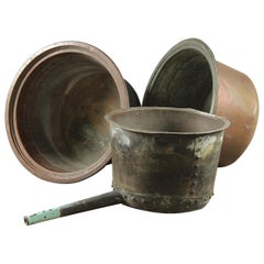 Salvaged Copper Coppers / Planters, 20th Century
