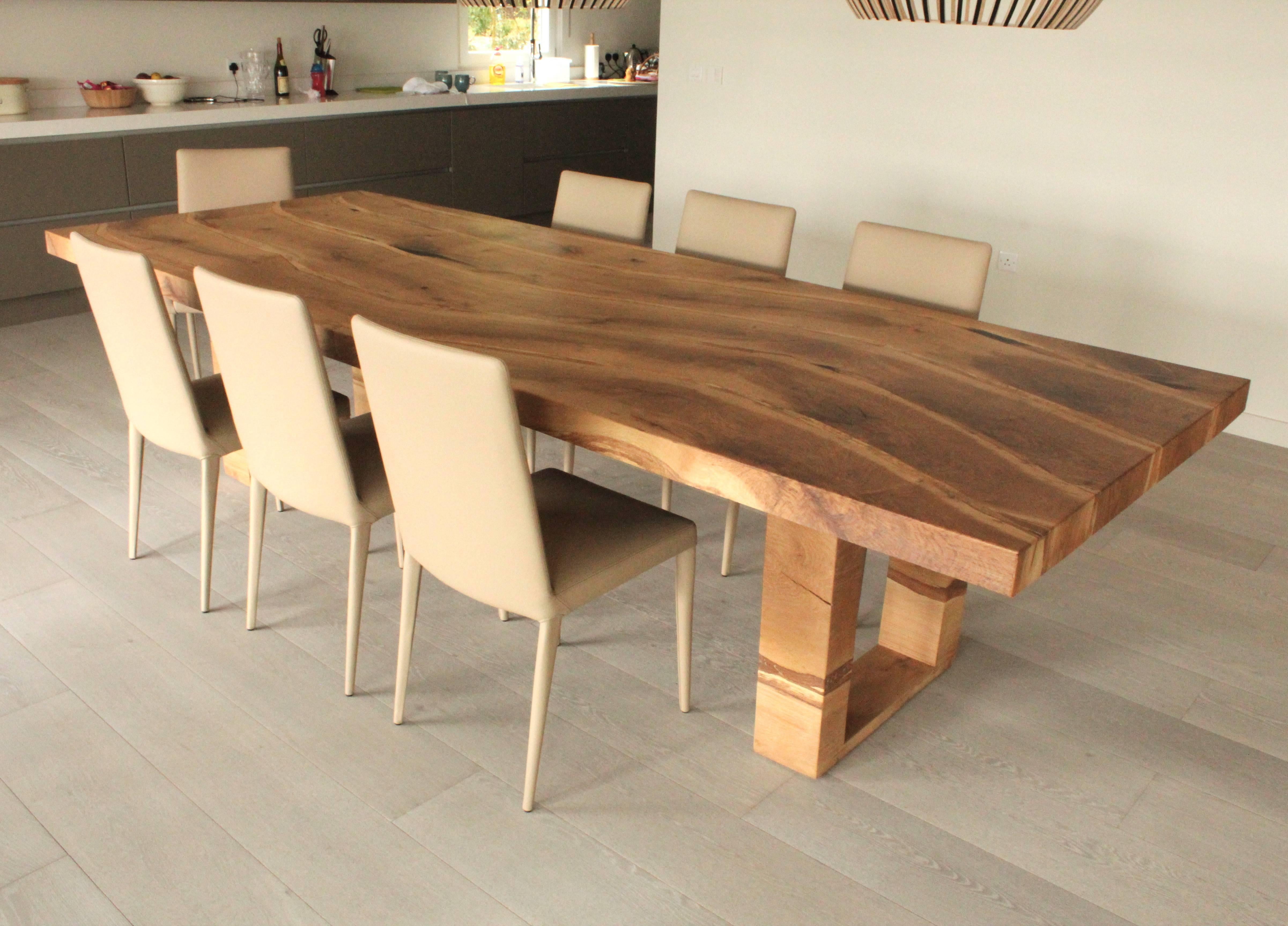 oak dining table live edge