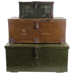 Salvaged Ex-Military Trunks/Storage Chests, 20th Century