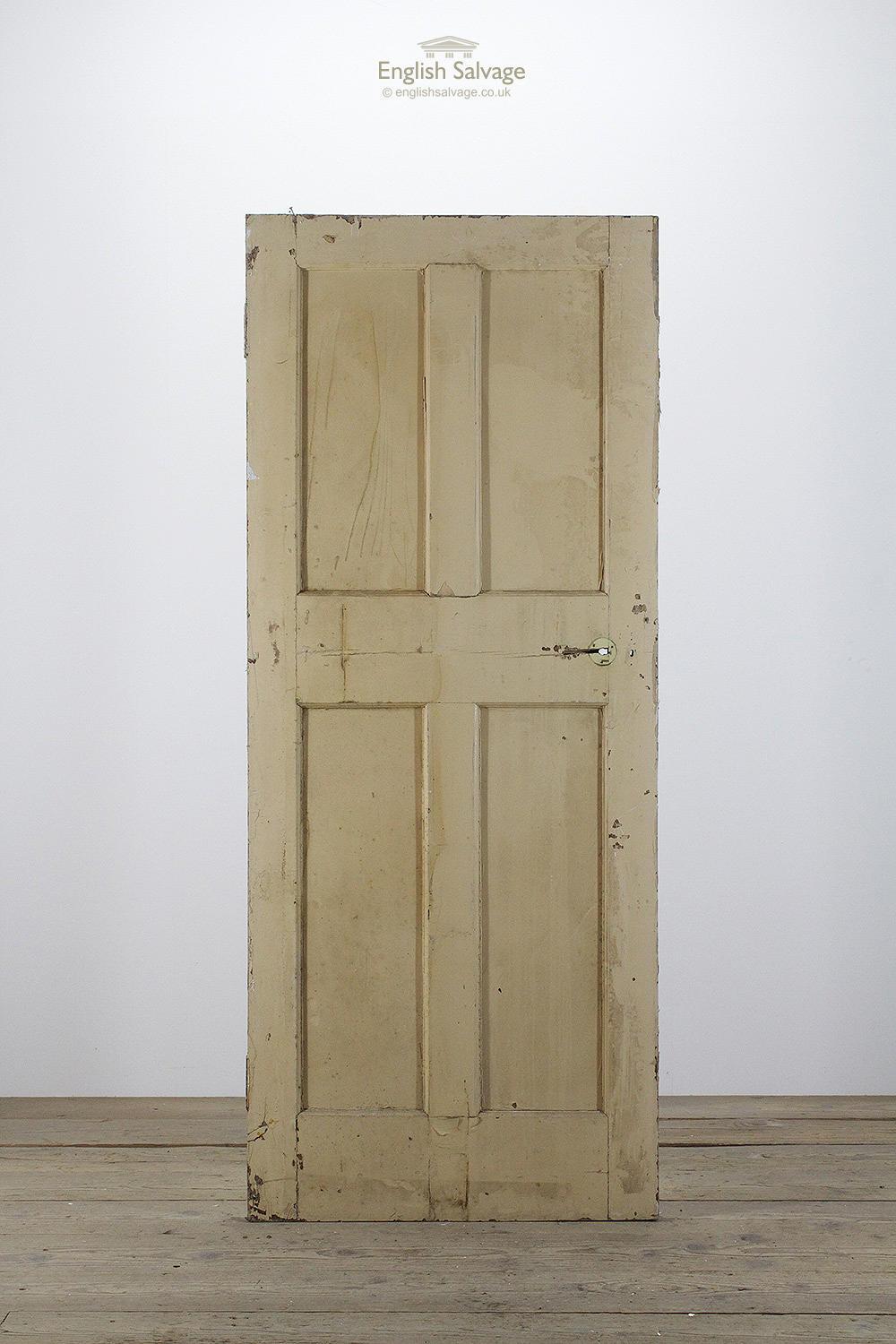 European Salvaged Four Panel Edwardian Pine Door, 20th Century For Sale