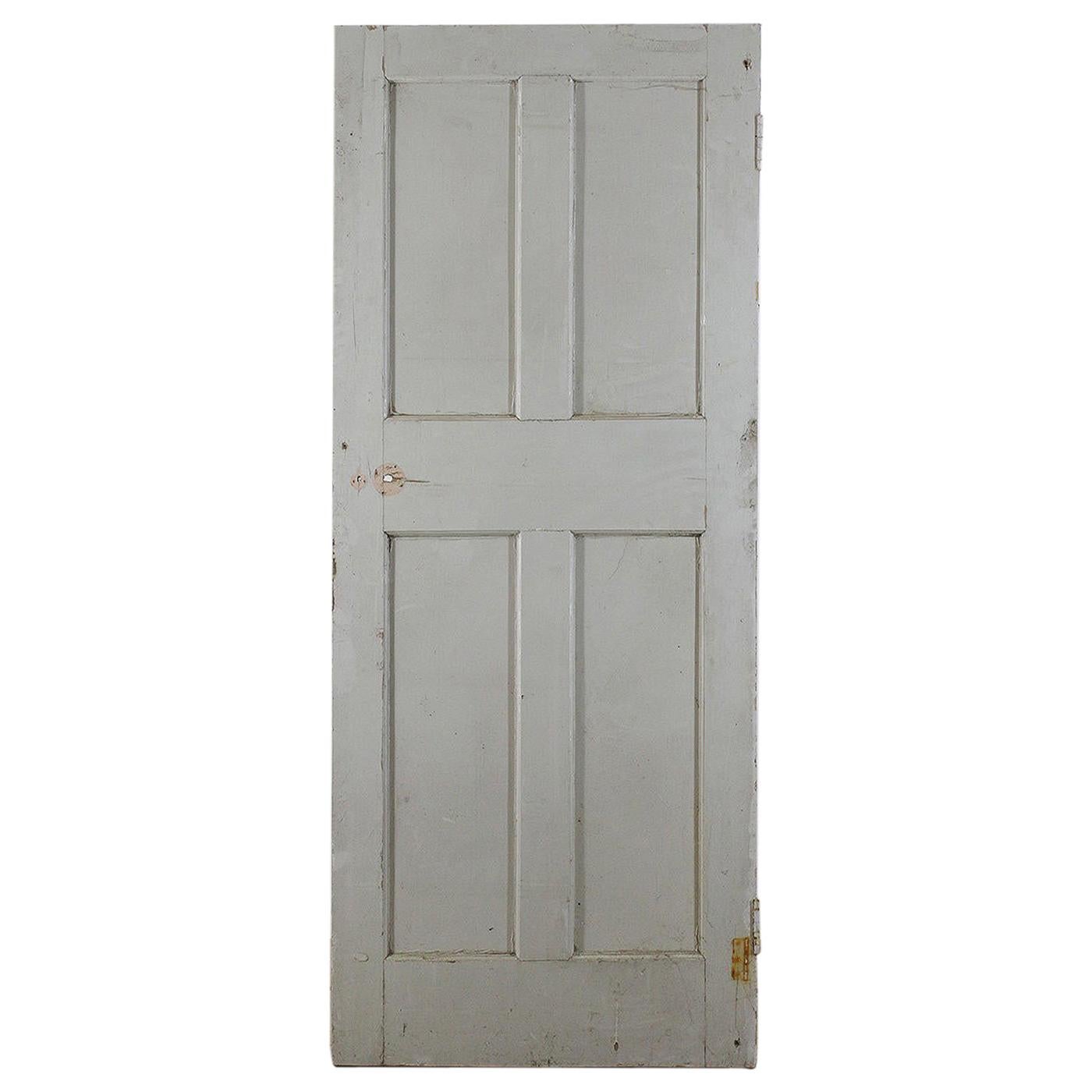 Salvaged Four Panel Edwardian Pine Door, 20th Century For Sale