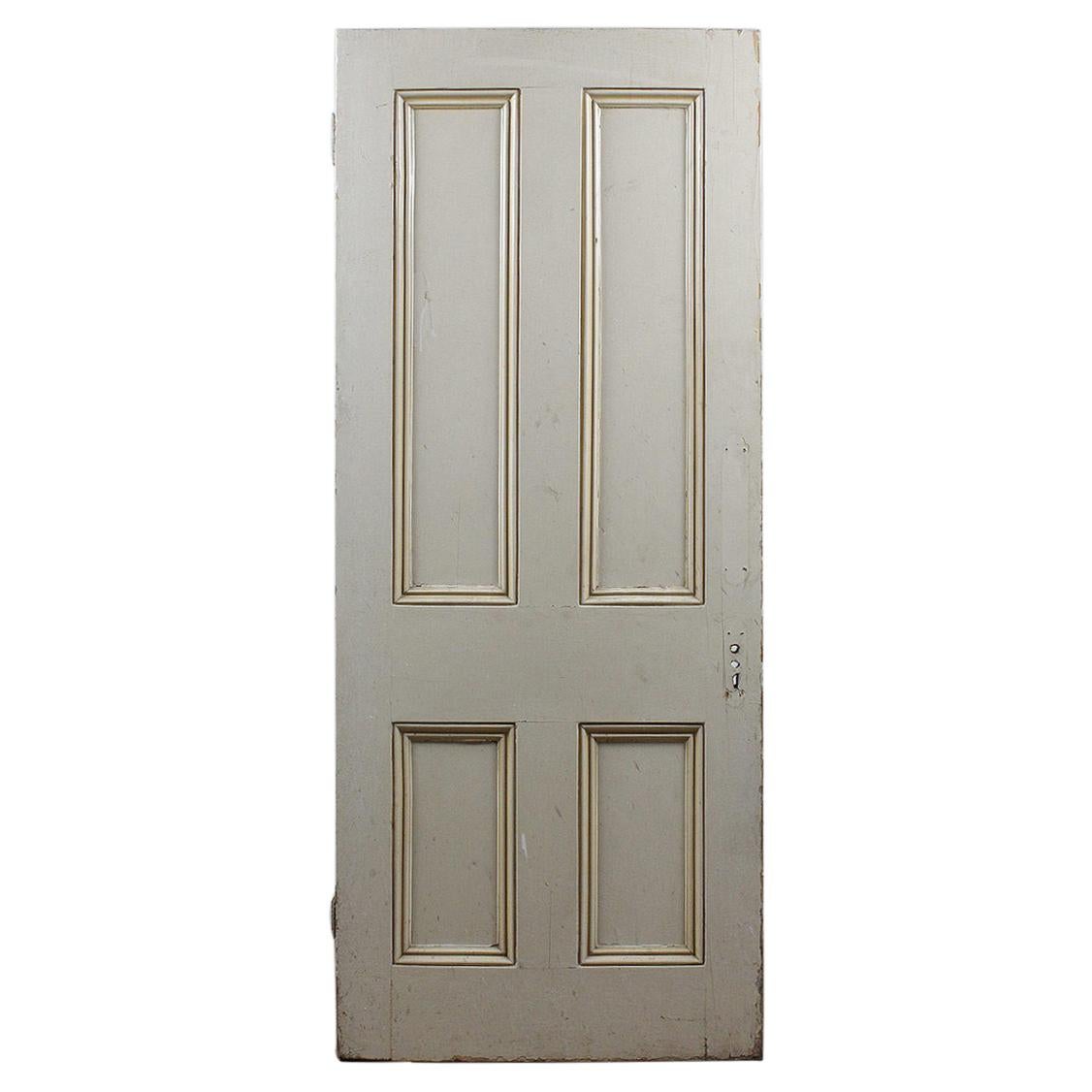 Salvaged Four Panel Pine Old Door, 20th Century For Sale