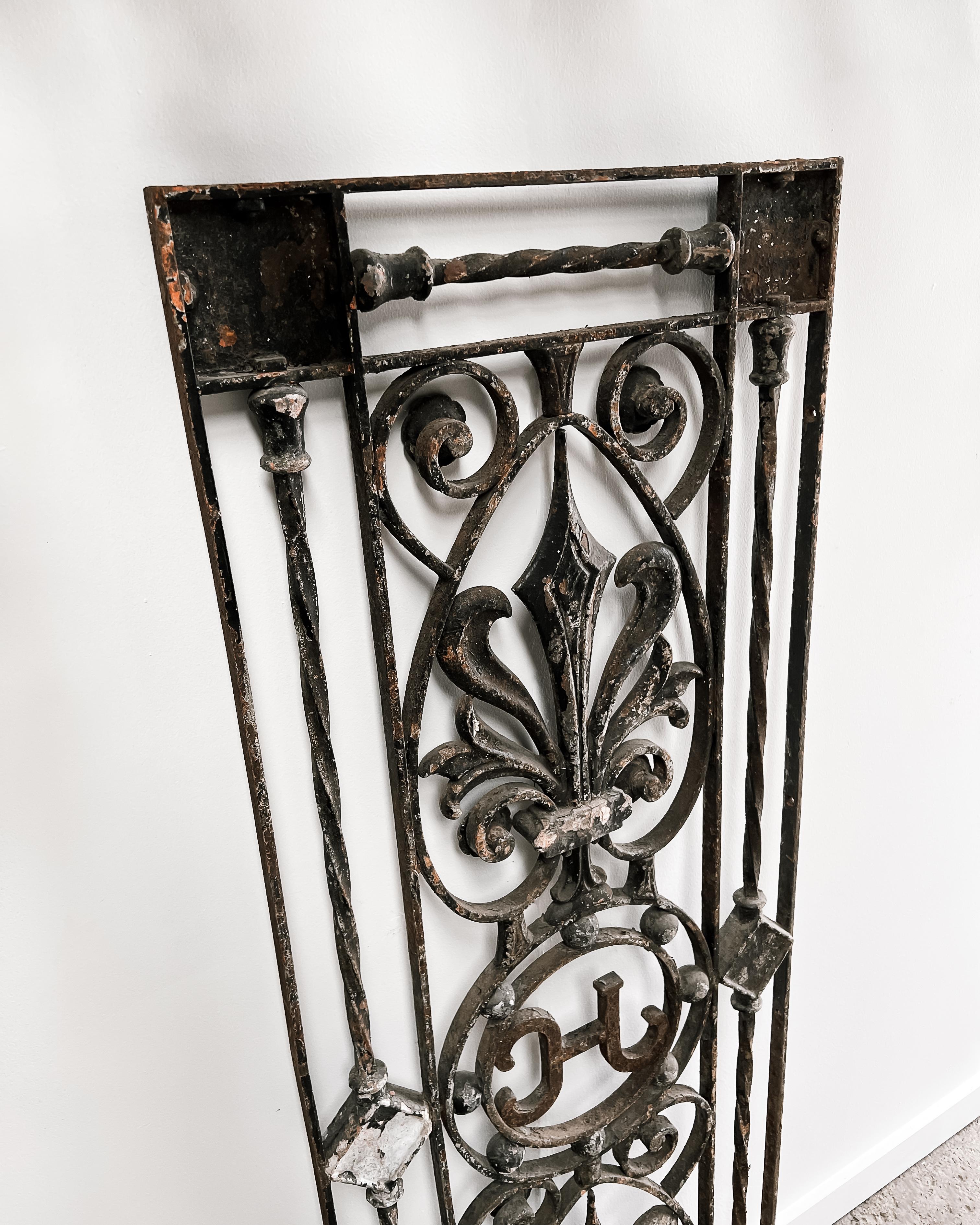Salvaged French Monogrammed Gate Panel 8
