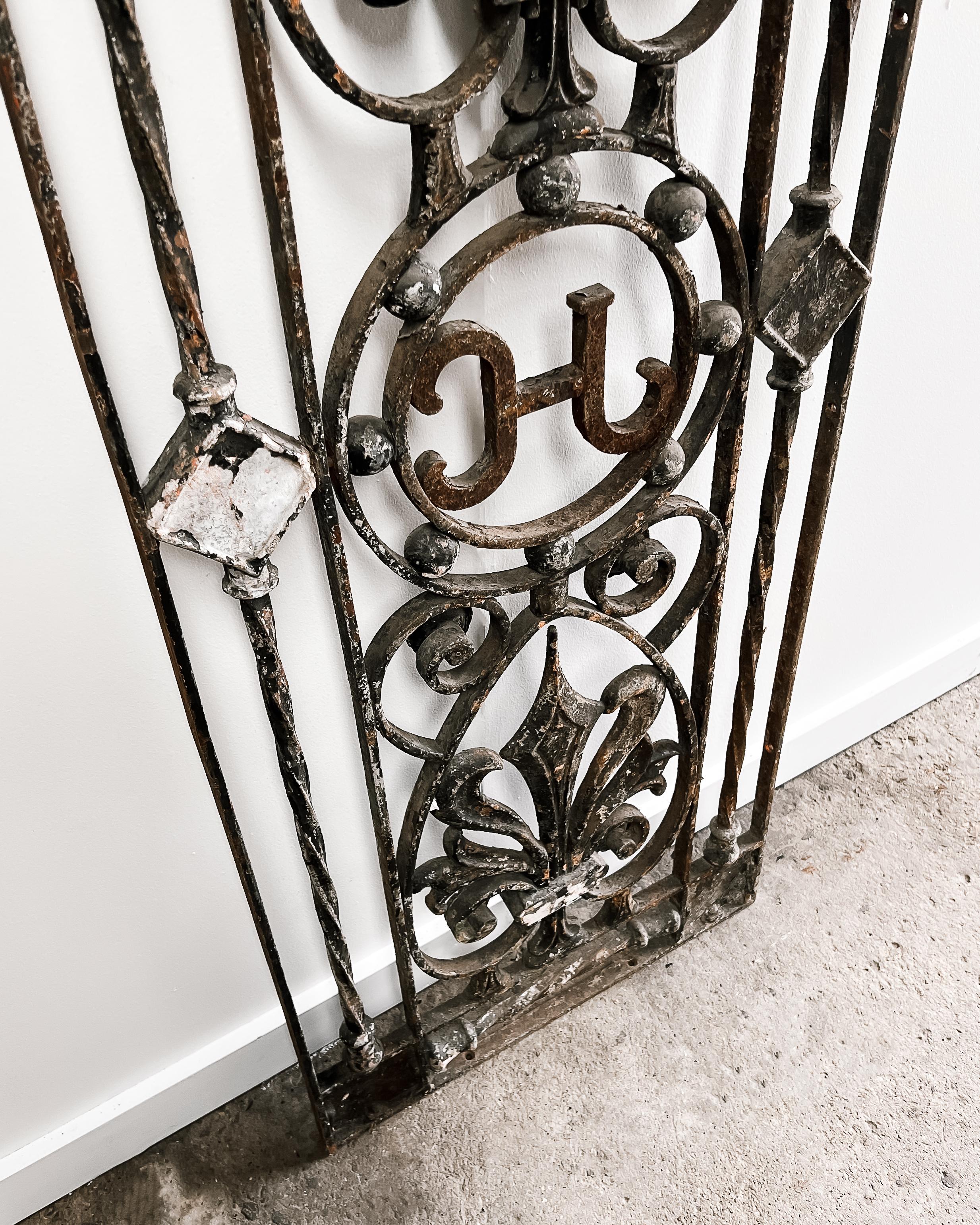 Salvaged French Monogrammed Gate Panel 10
