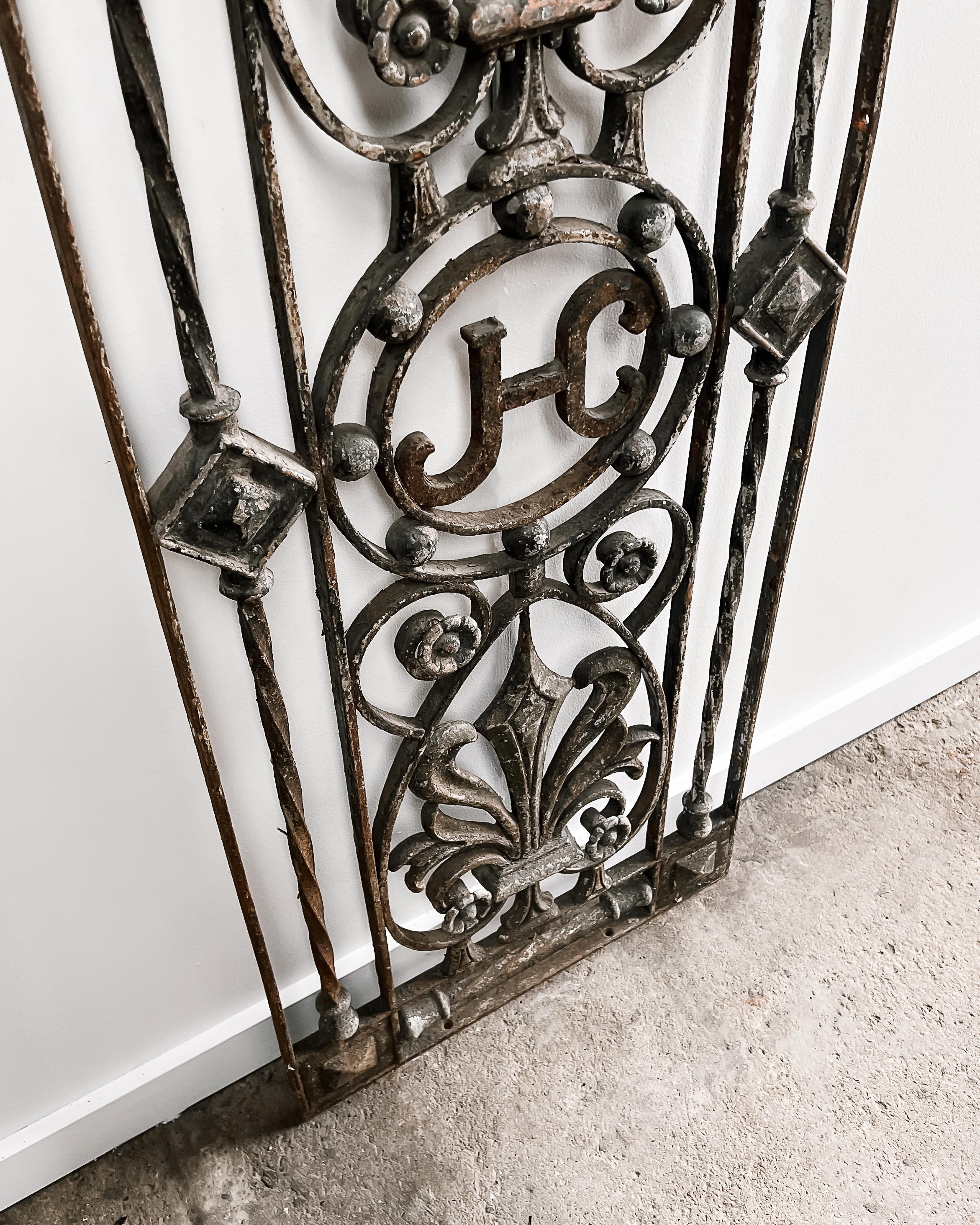 Salvaged French Monogrammed Gate Panel 1