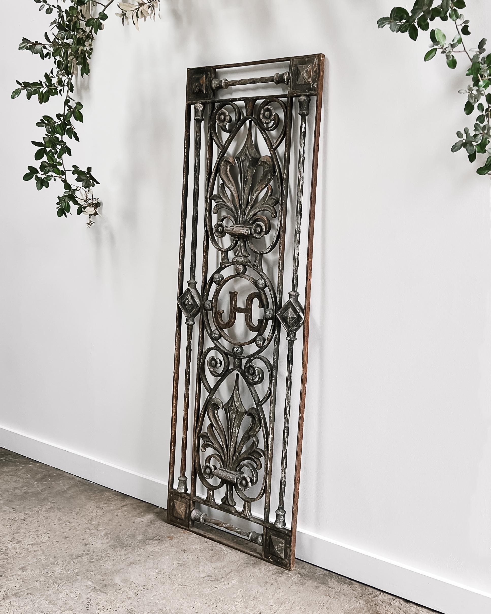 Salvaged French Monogrammed Gate Panel 3