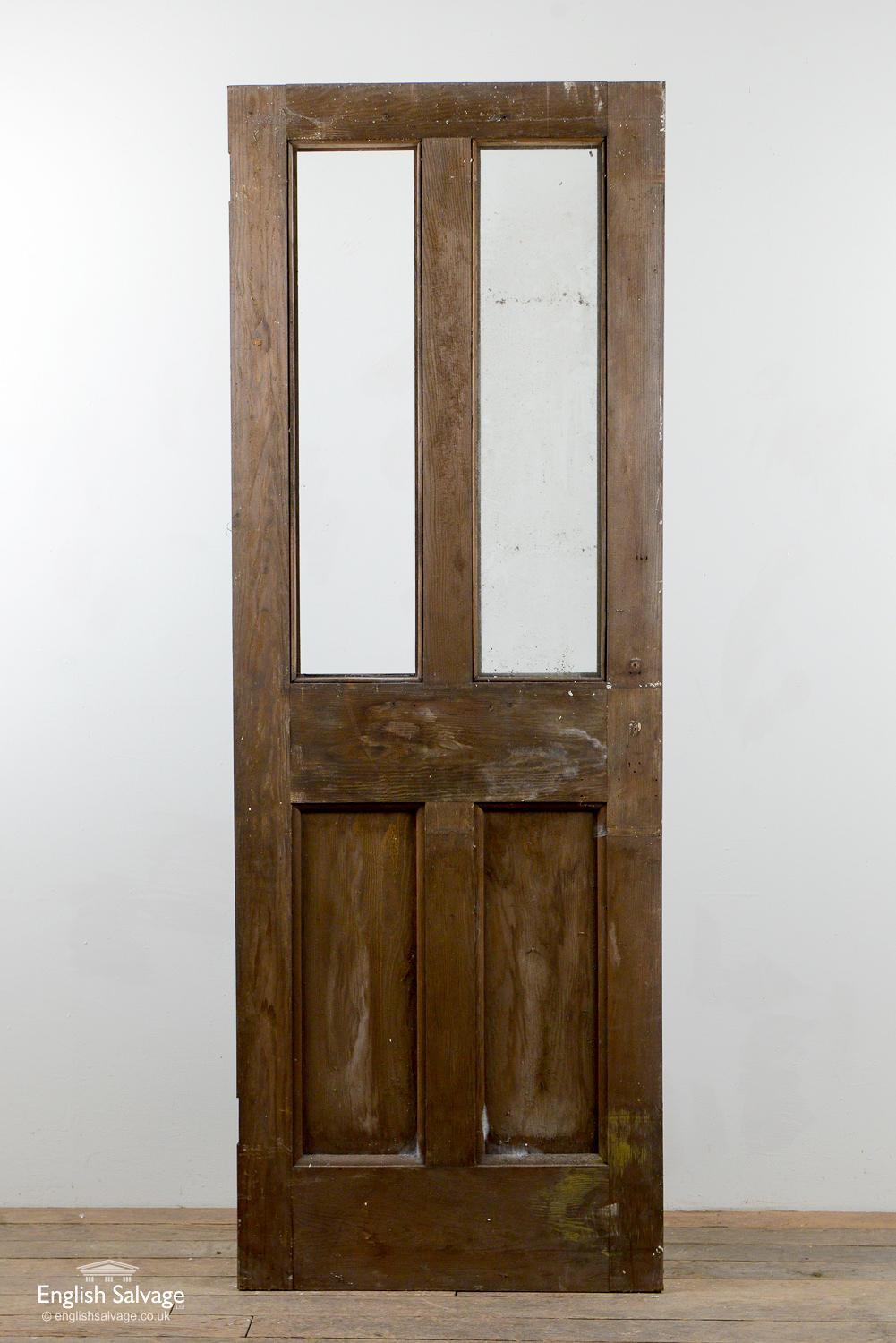 European Salvaged Glazed Victorian Pine Door, 20th Century For Sale