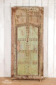 Salvaged Hardwood Studded Door in Frame, 20th Century