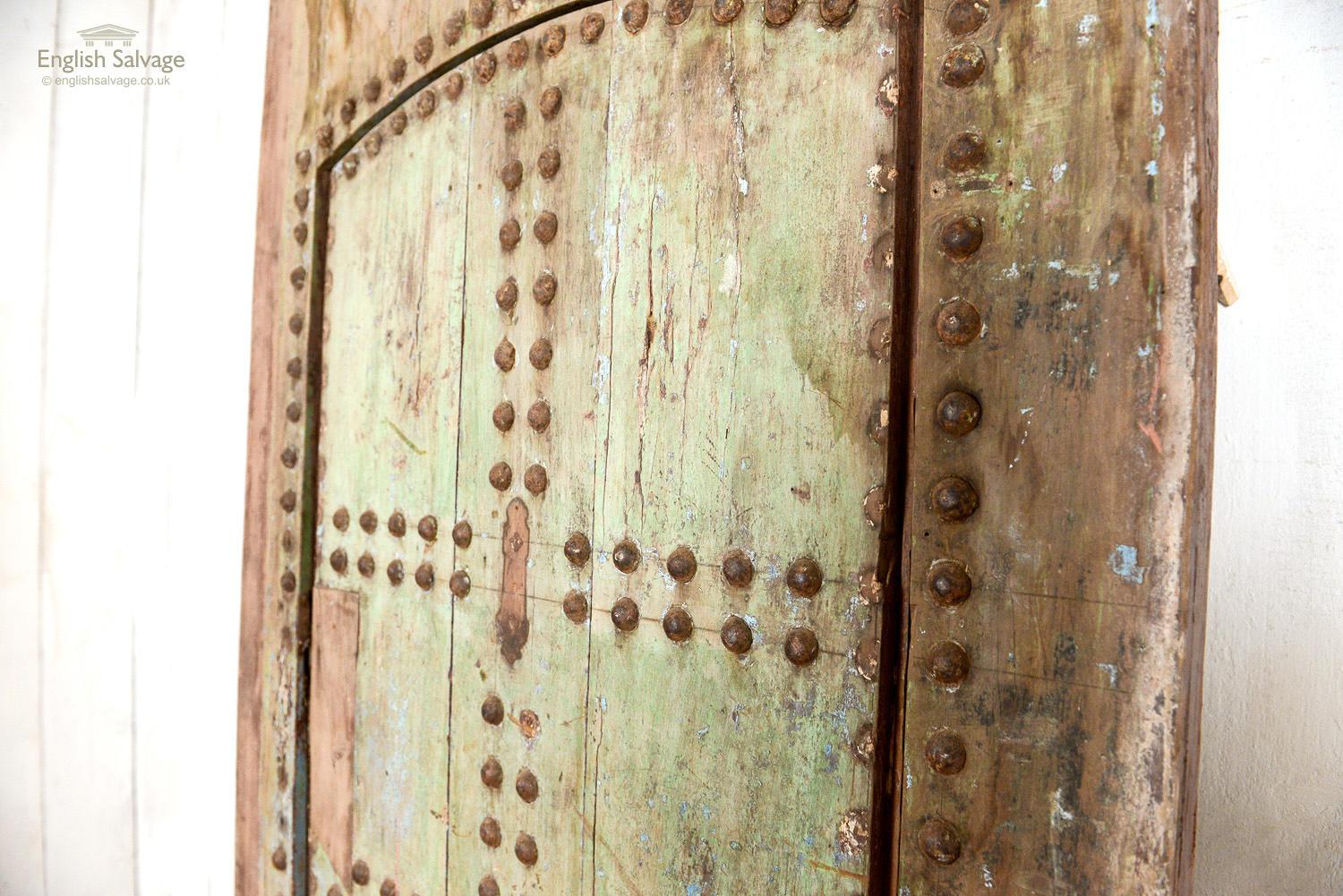 Salvaged Hardwood Studded Door in Frame, 20th Century In Good Condition For Sale In London, GB