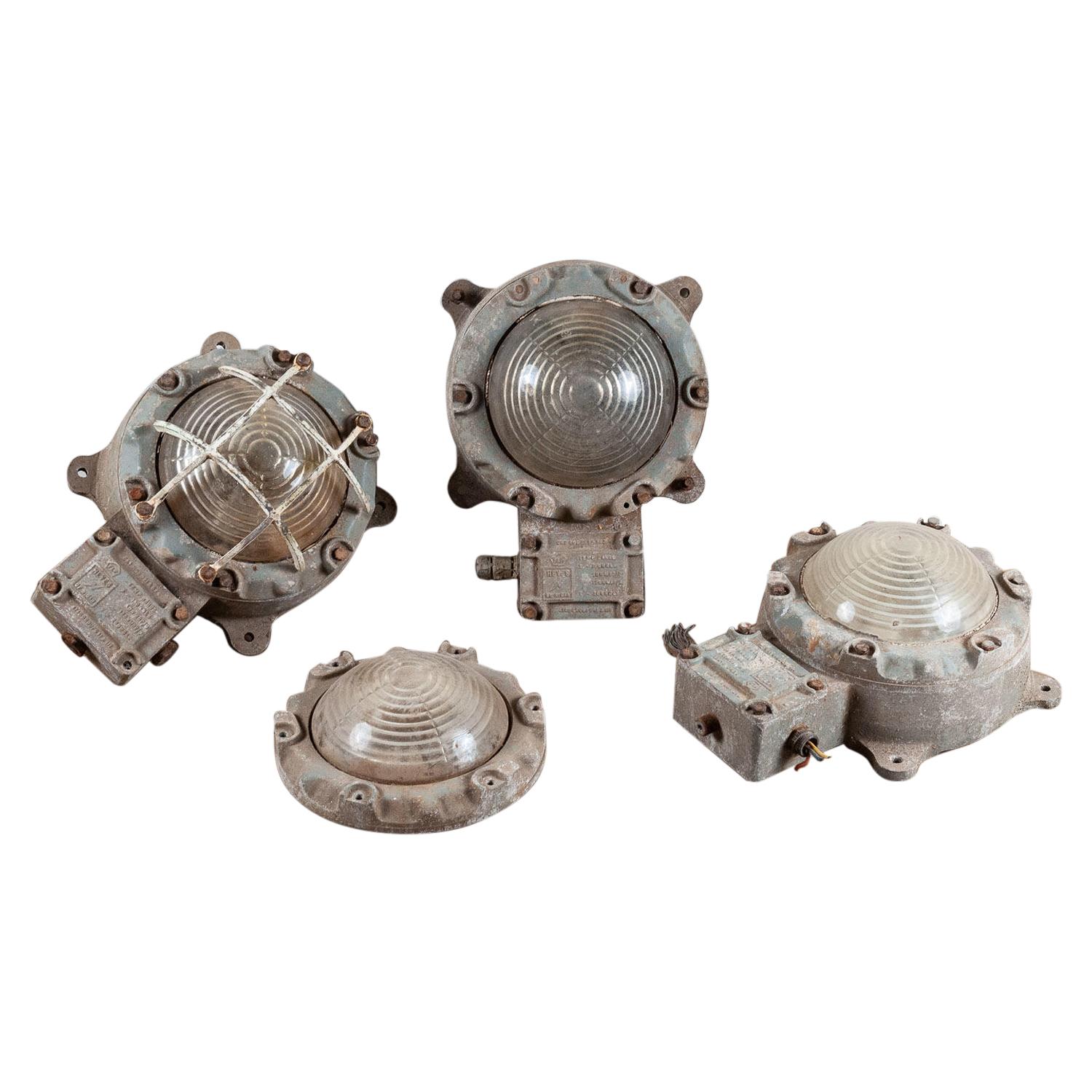 Salvaged Heyes Industrial Lamps, 20th Century For Sale