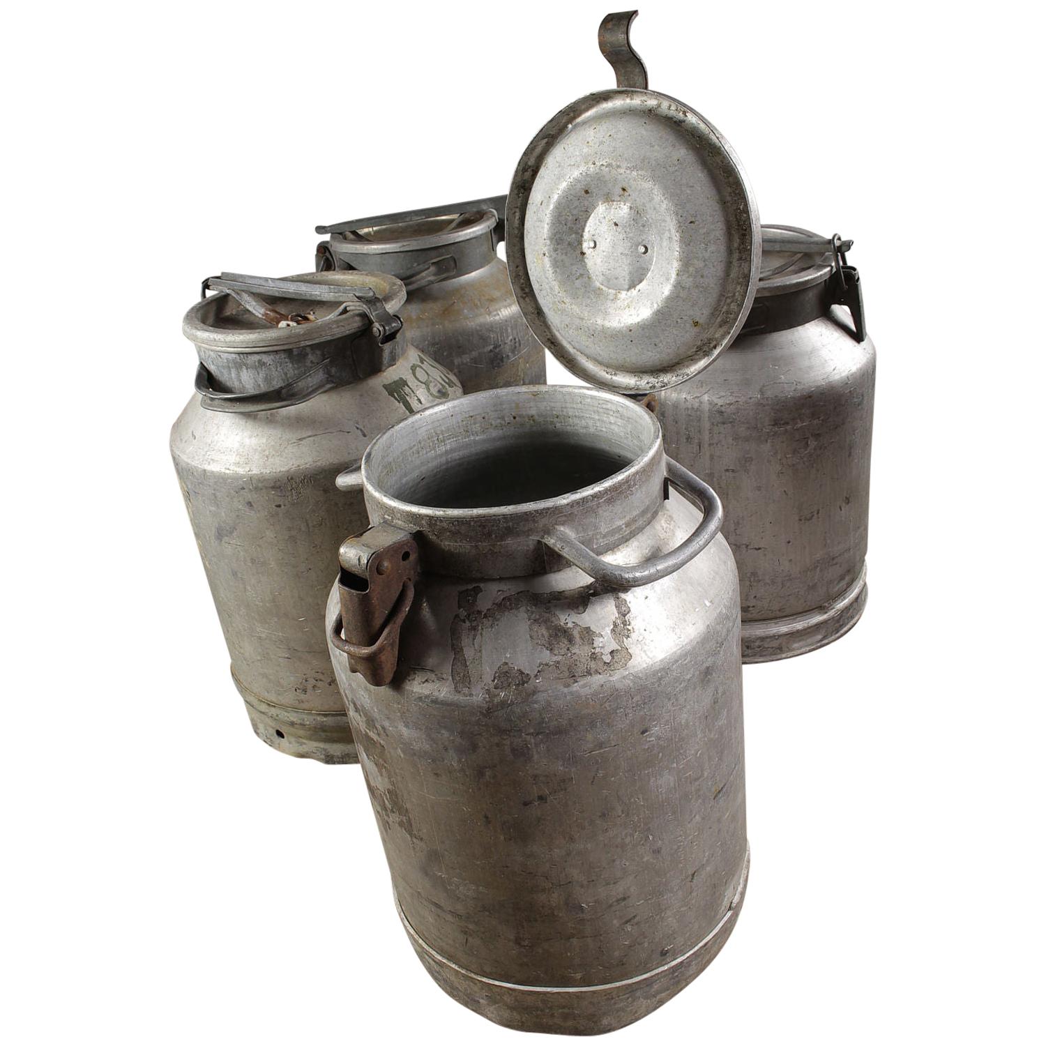 Salvaged Industrial Metal Milk / Honey Churns, 20th Century For Sale