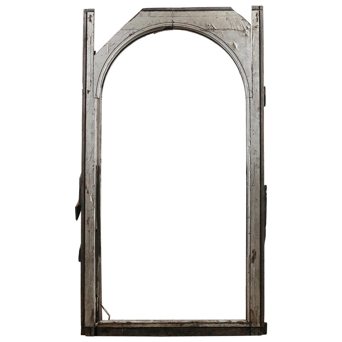 Salvaged Large Arched Window Frame, 20th Century For Sale