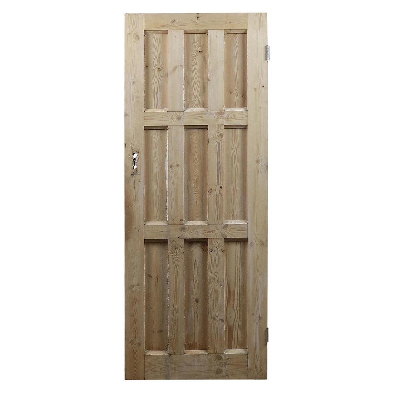 Salvaged Multi Panel Pine Door, 20th Century For Sale