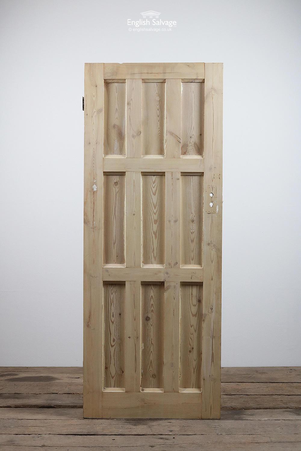 European Salvaged Nine Panel Pine Door, 20th Century For Sale