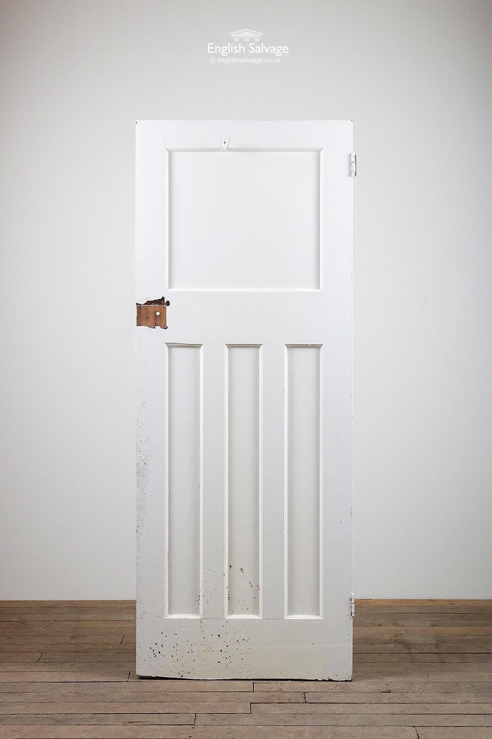 European Salvaged One over Three White Door, 20th Century For Sale