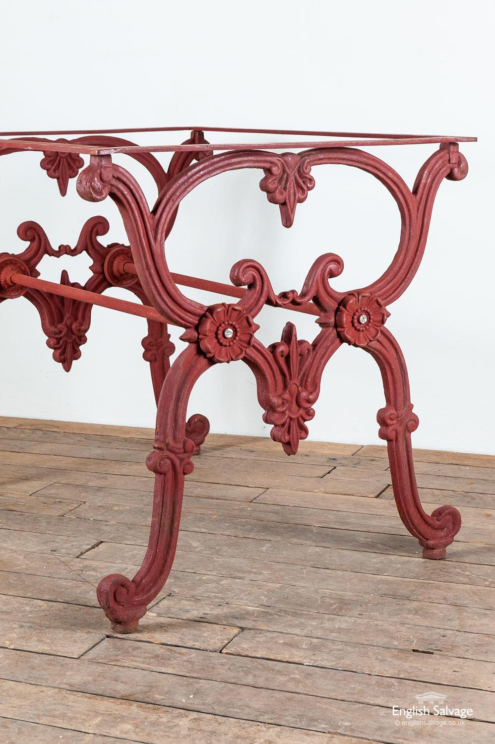 European Salvaged Ornate Cast Iron Table Base, 20th Century For Sale