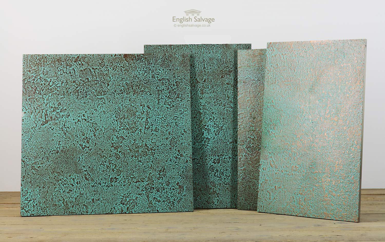 European Salvaged Patinated Copper Fronted Panels, 20th Century For Sale