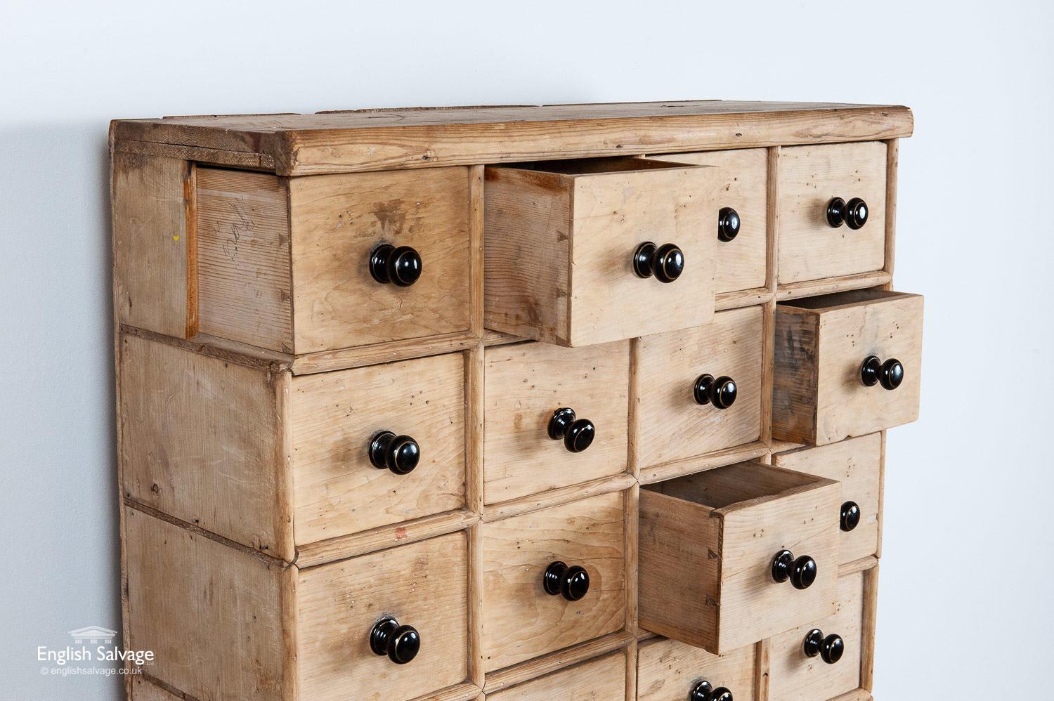 European Salvaged Pine Chest of 48 Drawers, 20th Century For Sale