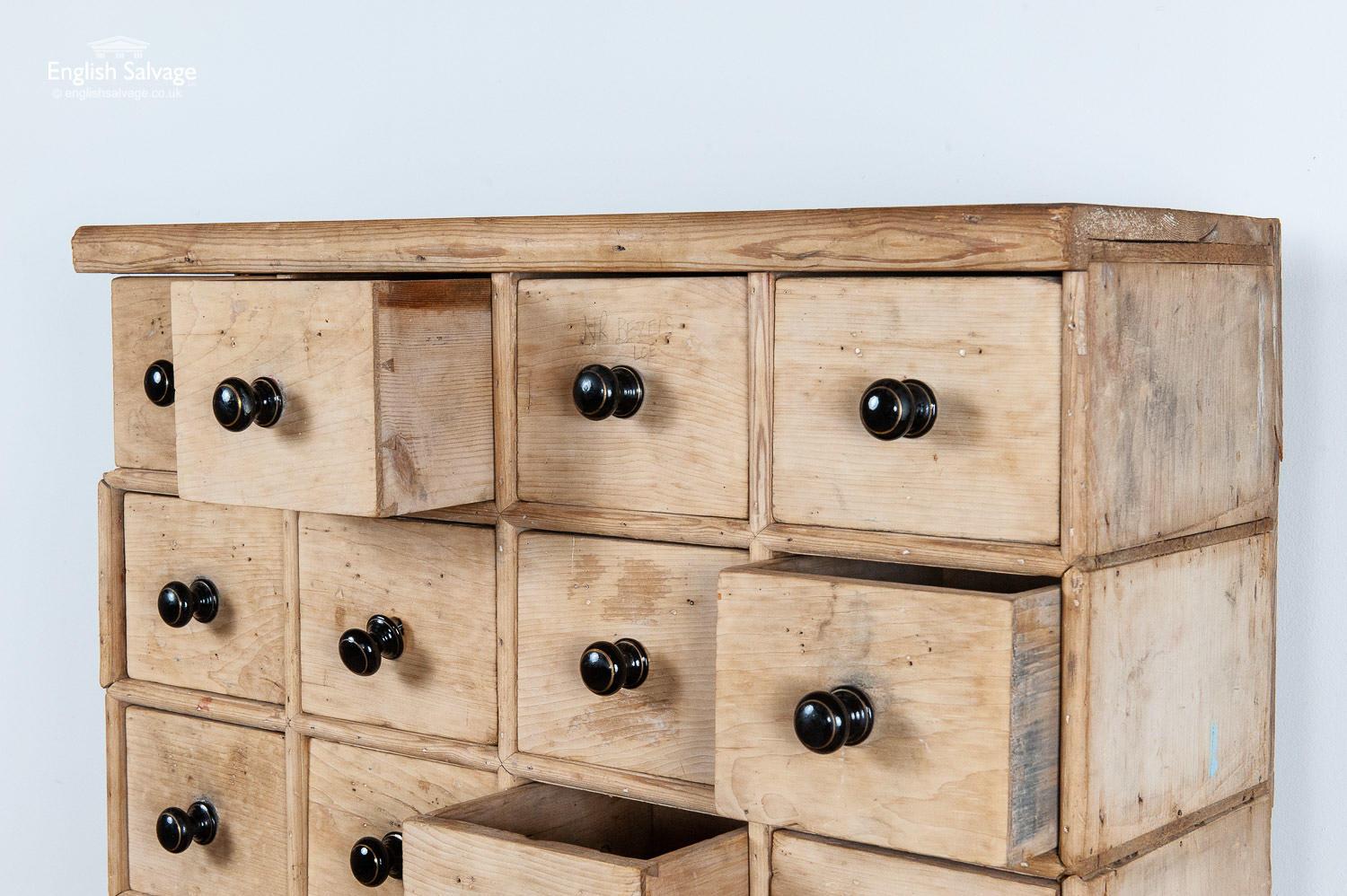 Salvaged Pine Chest of 48 Drawers, 20th Century For Sale 1