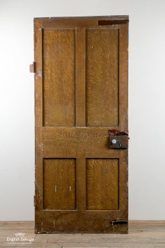 Salvaged Pine Four Panel Interior Door, 20th Century