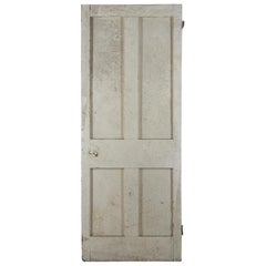 Salvaged Pine Four Plain Panel Door, 20th Century