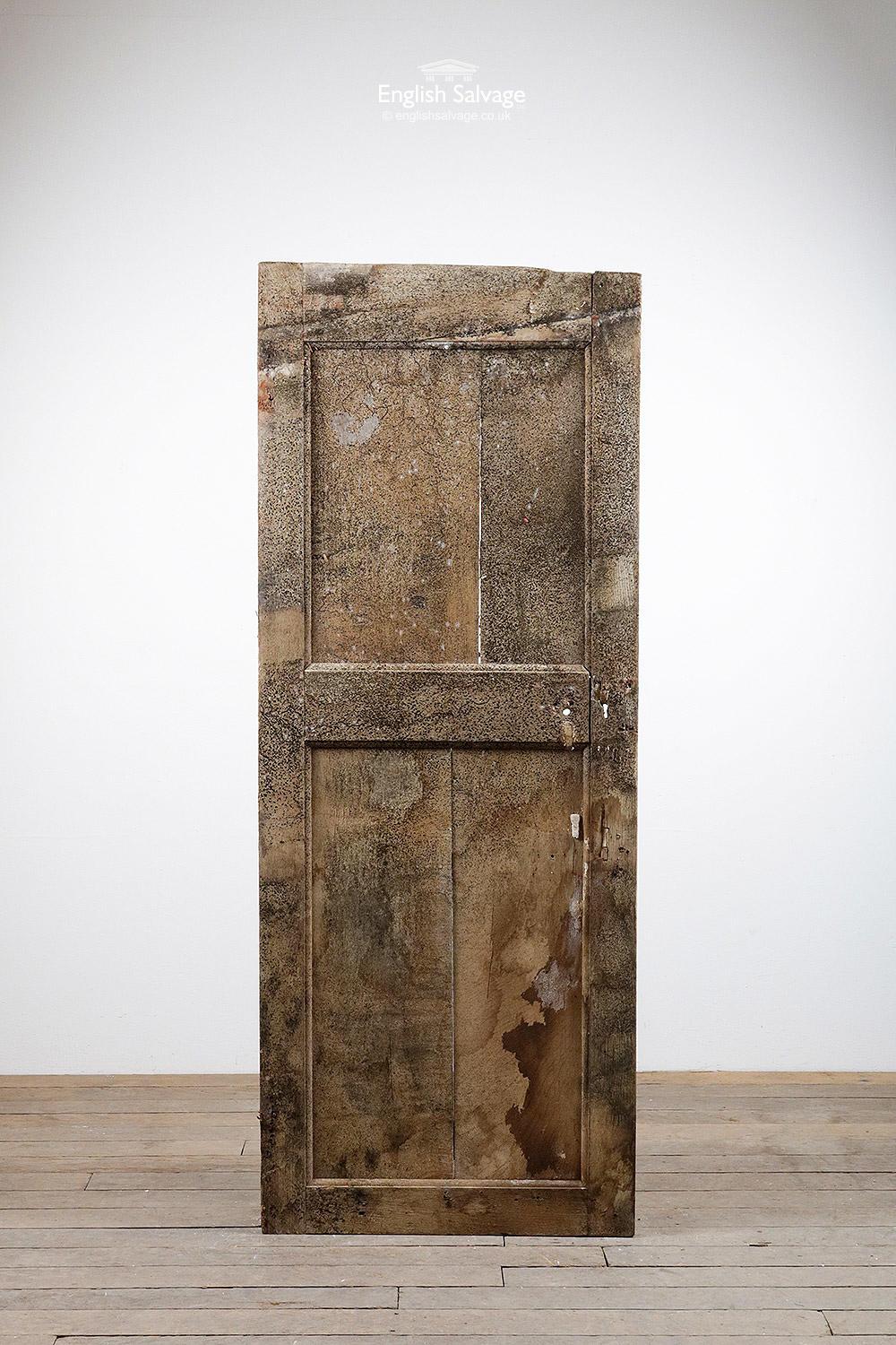 European Salvaged Rustic Oak Two Panel Door, 20th Century For Sale