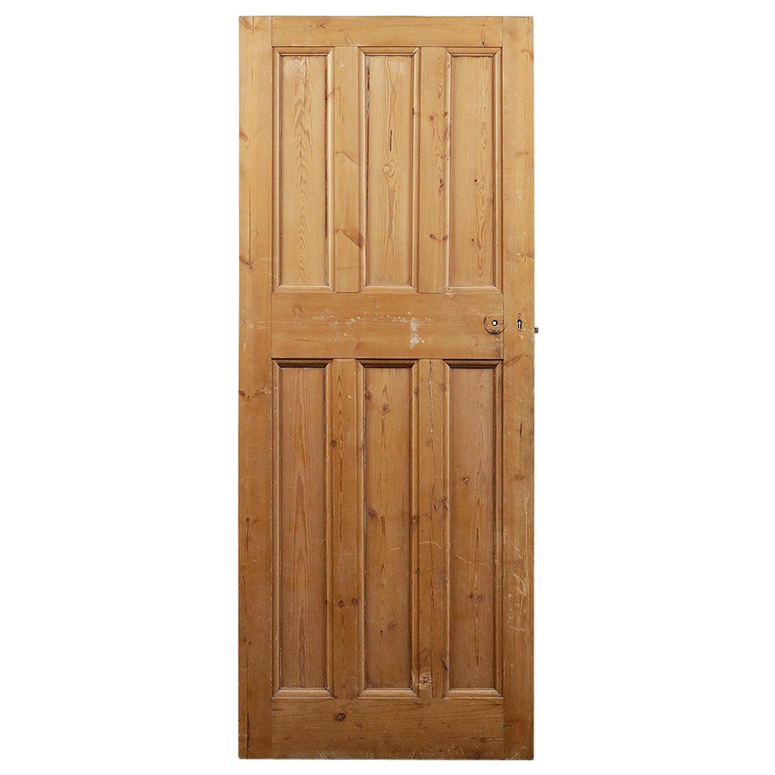 Salvaged Stripped Pine 3 Over 3 Door, 20th Century For Sale