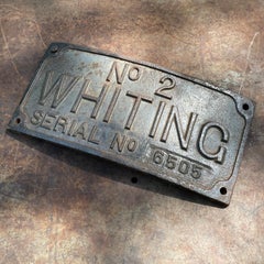 Salvaged Sugar Cane Machine Sign Puerto Rico Metal Wars Iron Plaque Whiting No.2
