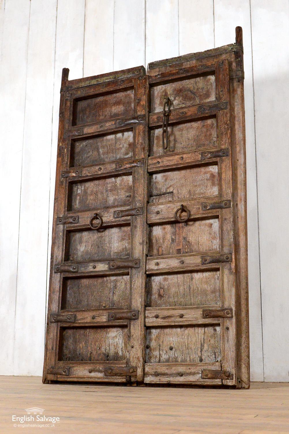 Salvaged Teak Indian Door, 20th Century For Sale 1
