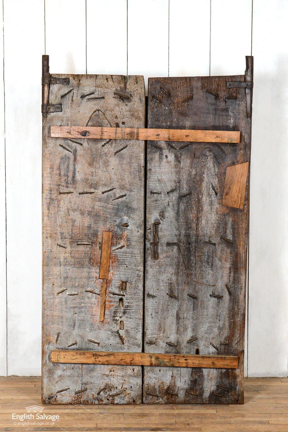 Salvaged Teak Indian Door, 20th Century For Sale 2