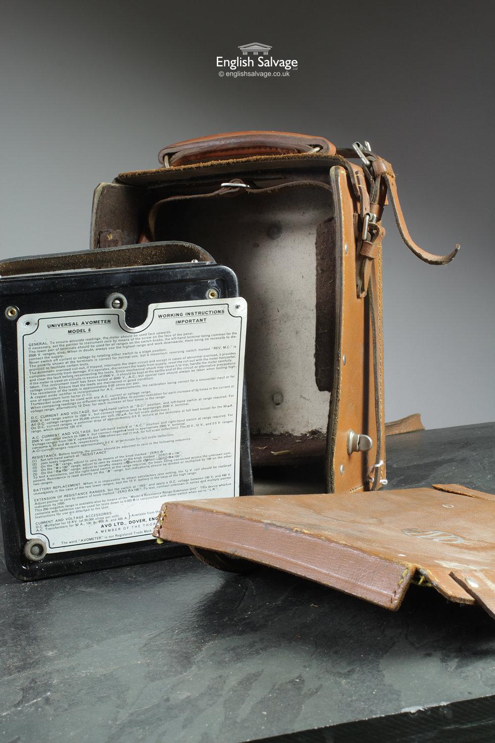 Salvaged Universal Avometer with Leather Case, 20th Century For Sale 2