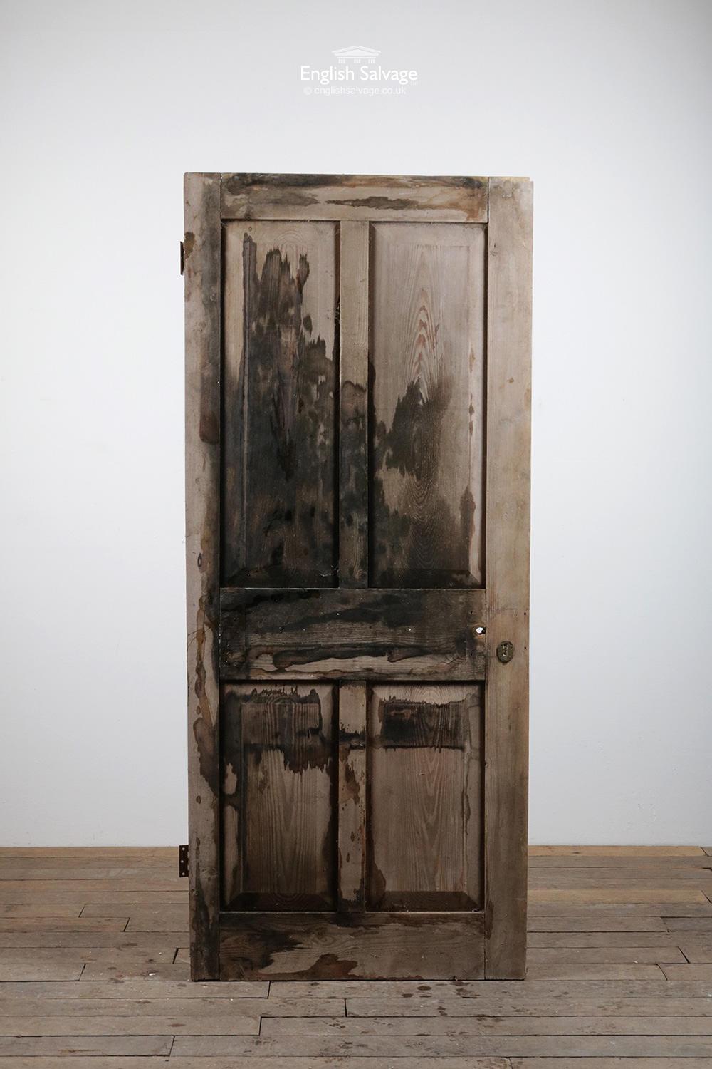 European Salvaged Victorian Four Panel Door, 20th Century For Sale