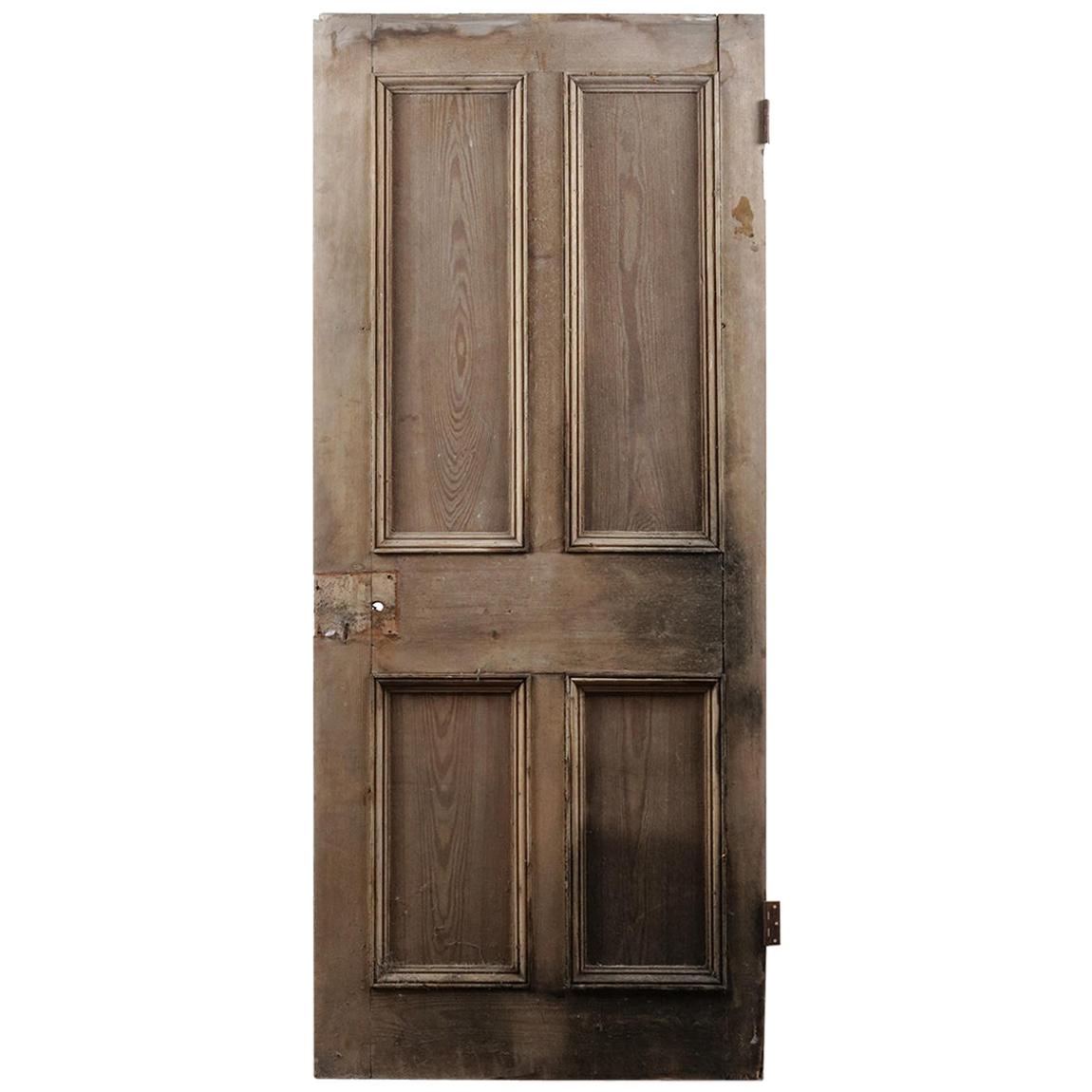 Salvaged Victorian Four Panel Door, 20th Century For Sale