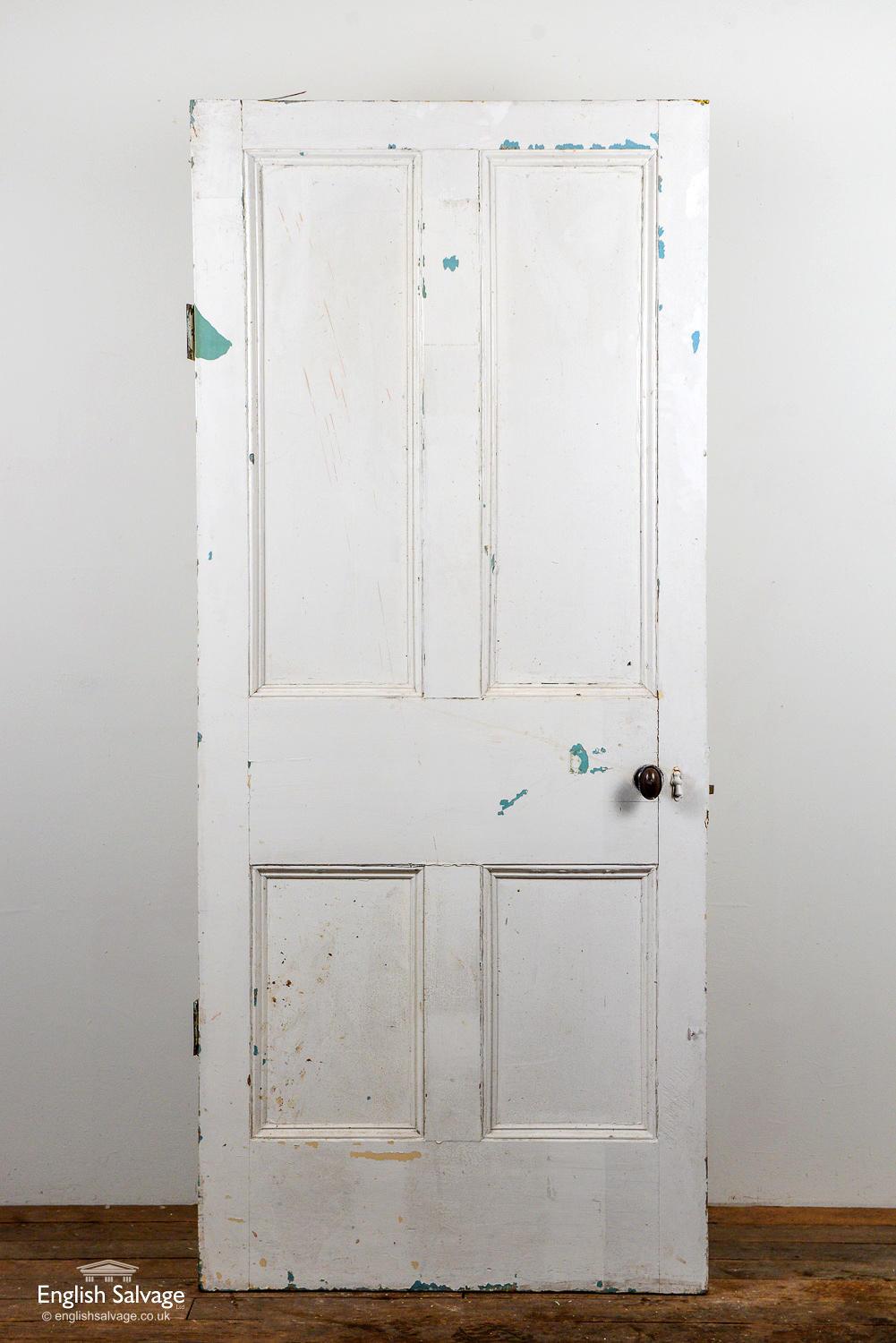 European Salvaged Victorian Pine Door, 20th Century For Sale