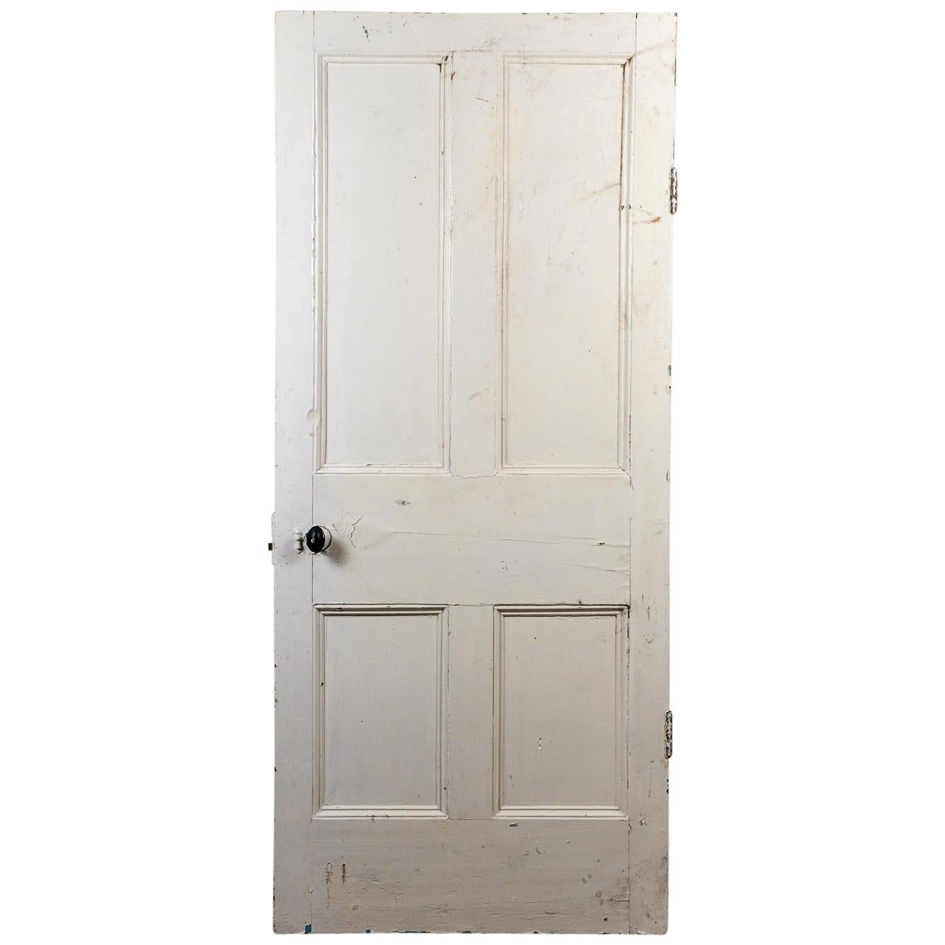 Salvaged Victorian Pine Door, 20th Century For Sale