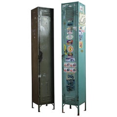 Salvaged Vintage Industrial Metal Lockers, 20th Century