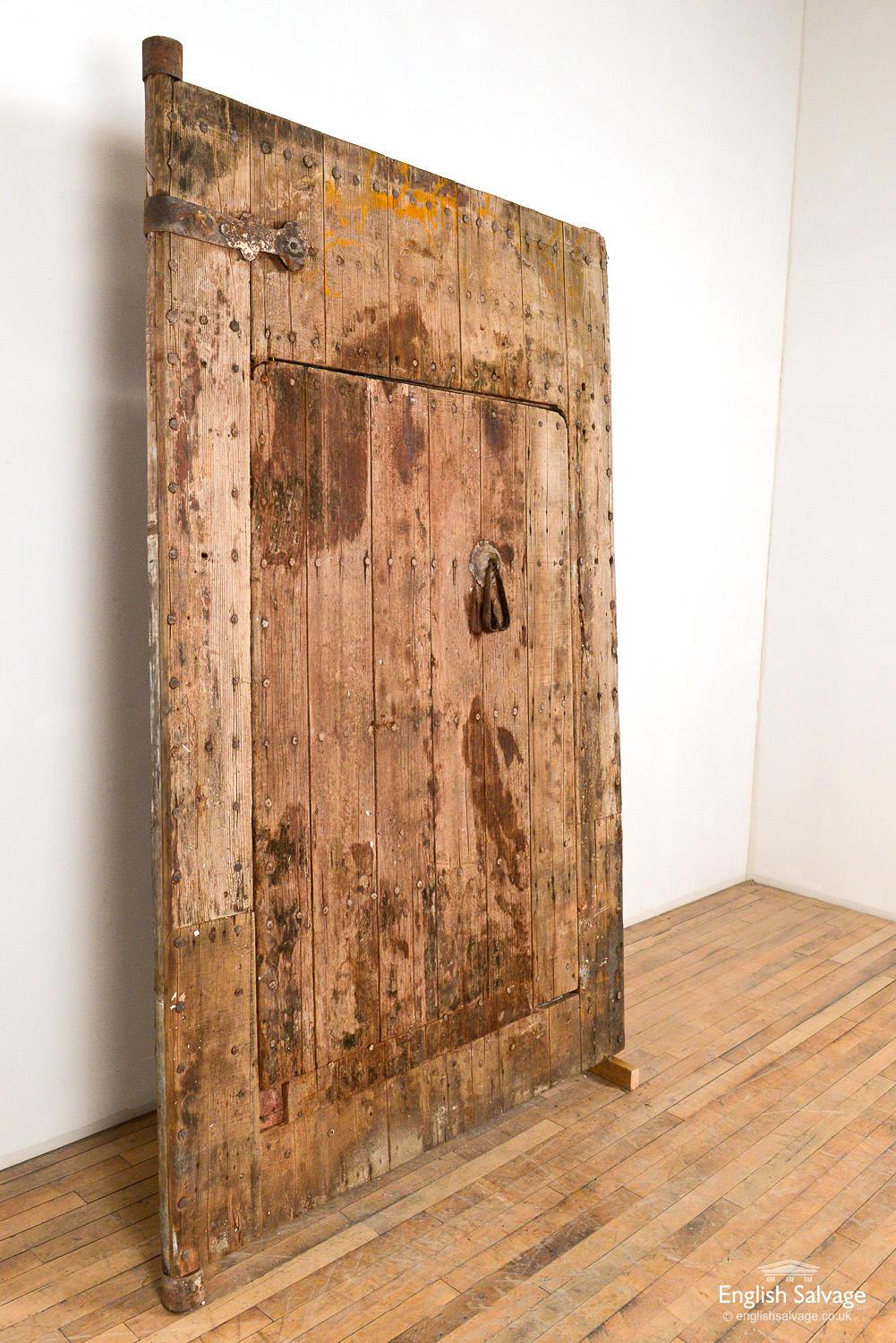 Salvaged Weathered Gate with Judas Door, 20th Century For Sale 1