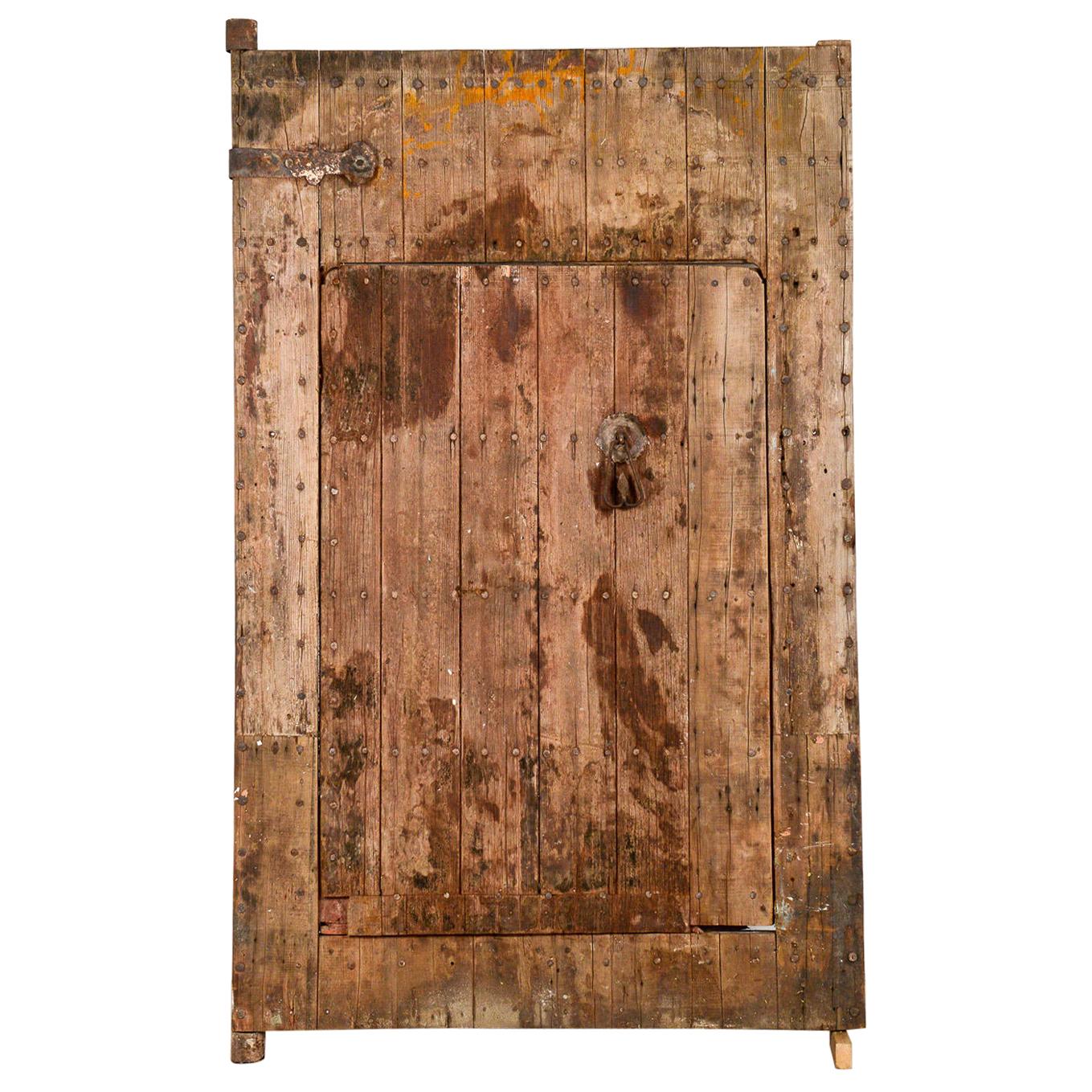 Salvaged Weathered Gate with Judas Door, 20th Century For Sale