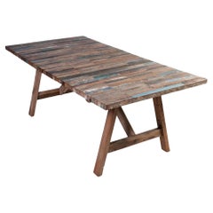 Vintage Salvaged Wood Balinese Trestle Table II