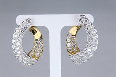 Salvani Gold and Diamond Hoops