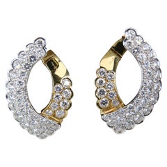 Salvani Gold and Diamond Hoops