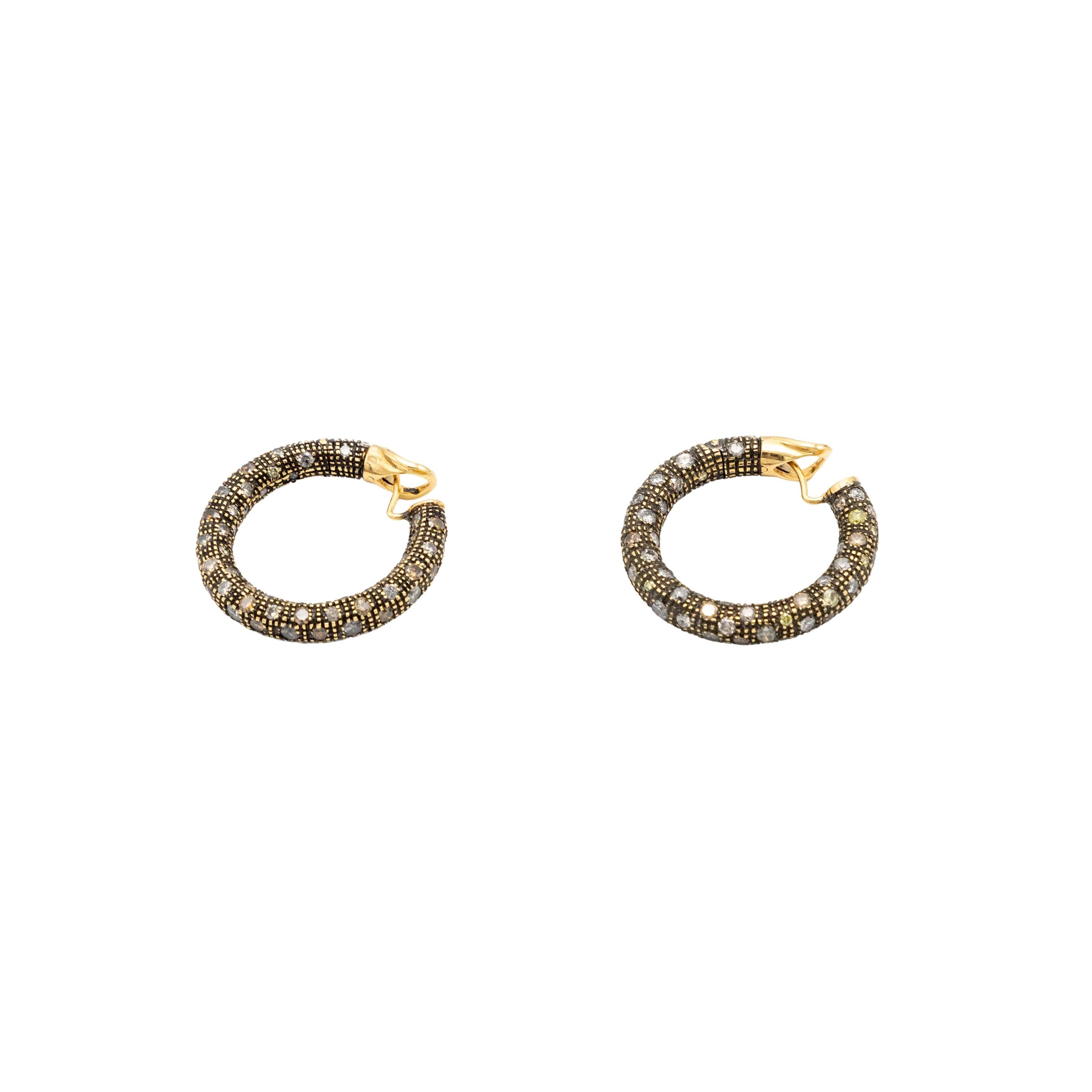 Salvati Diamonds and Gold Hoop Earrings - '10s For Sale 1