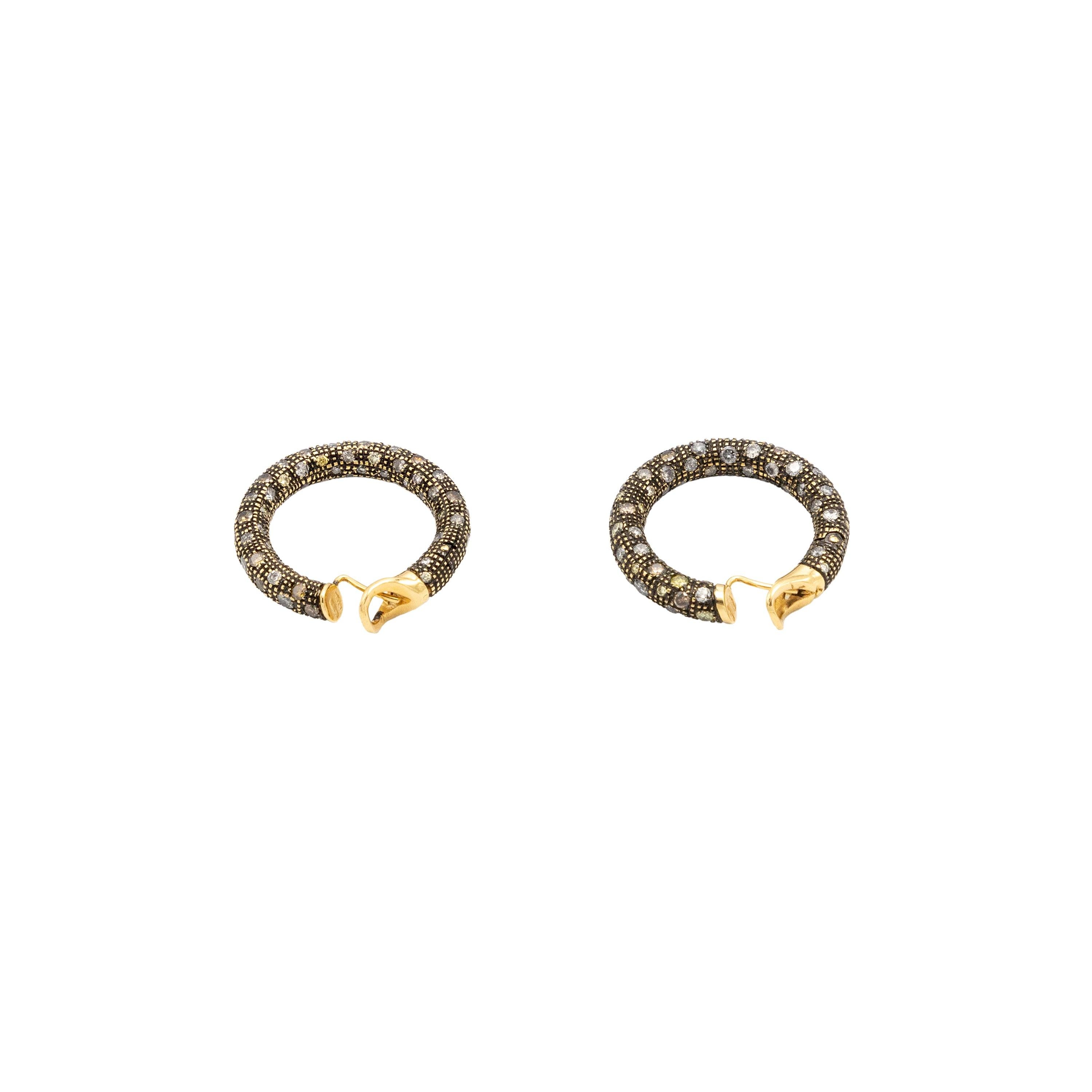 Salvati Diamonds and Gold Hoop Earrings - '10s For Sale 2