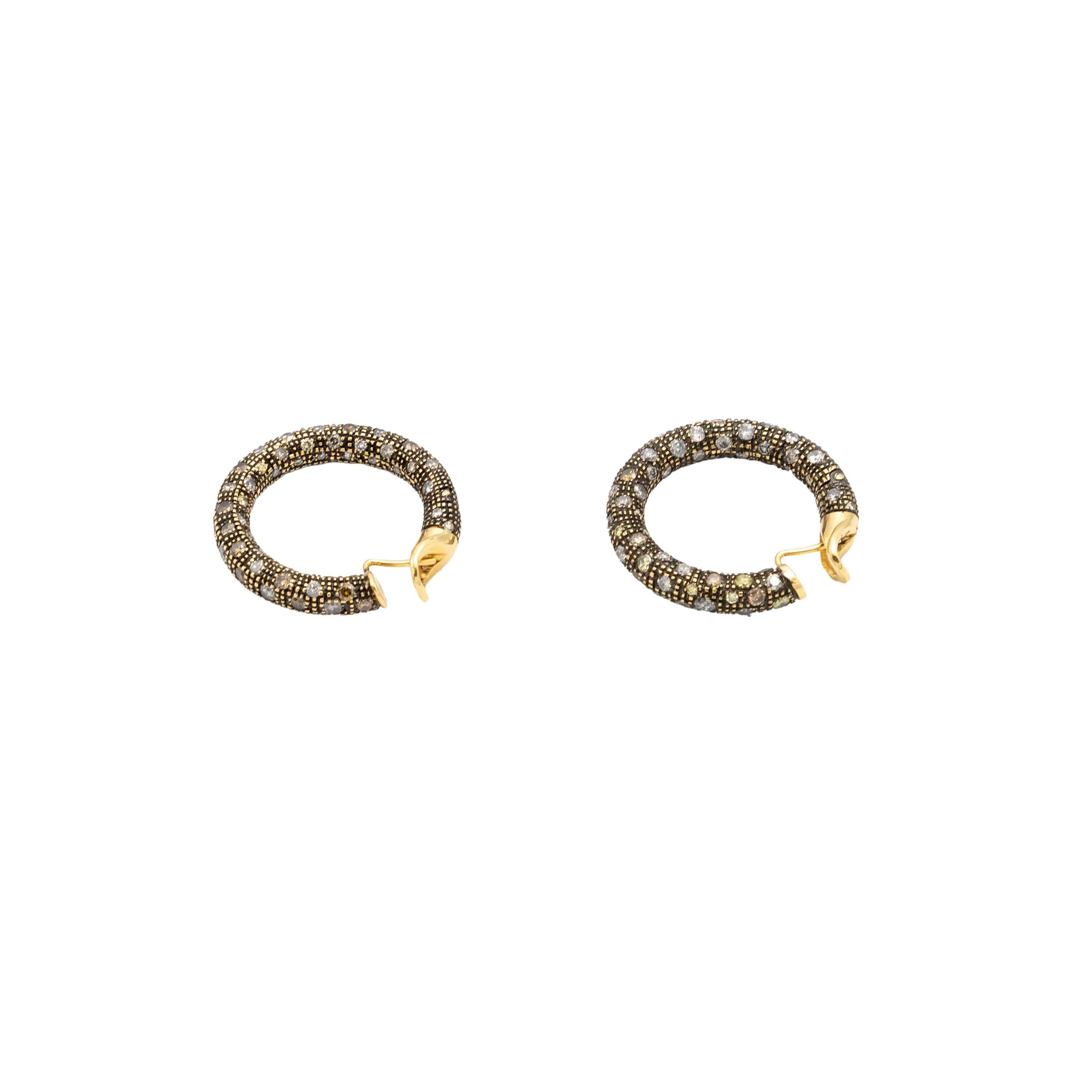 Salvati Diamonds and Gold Hoop Earrings - '10s For Sale 3
