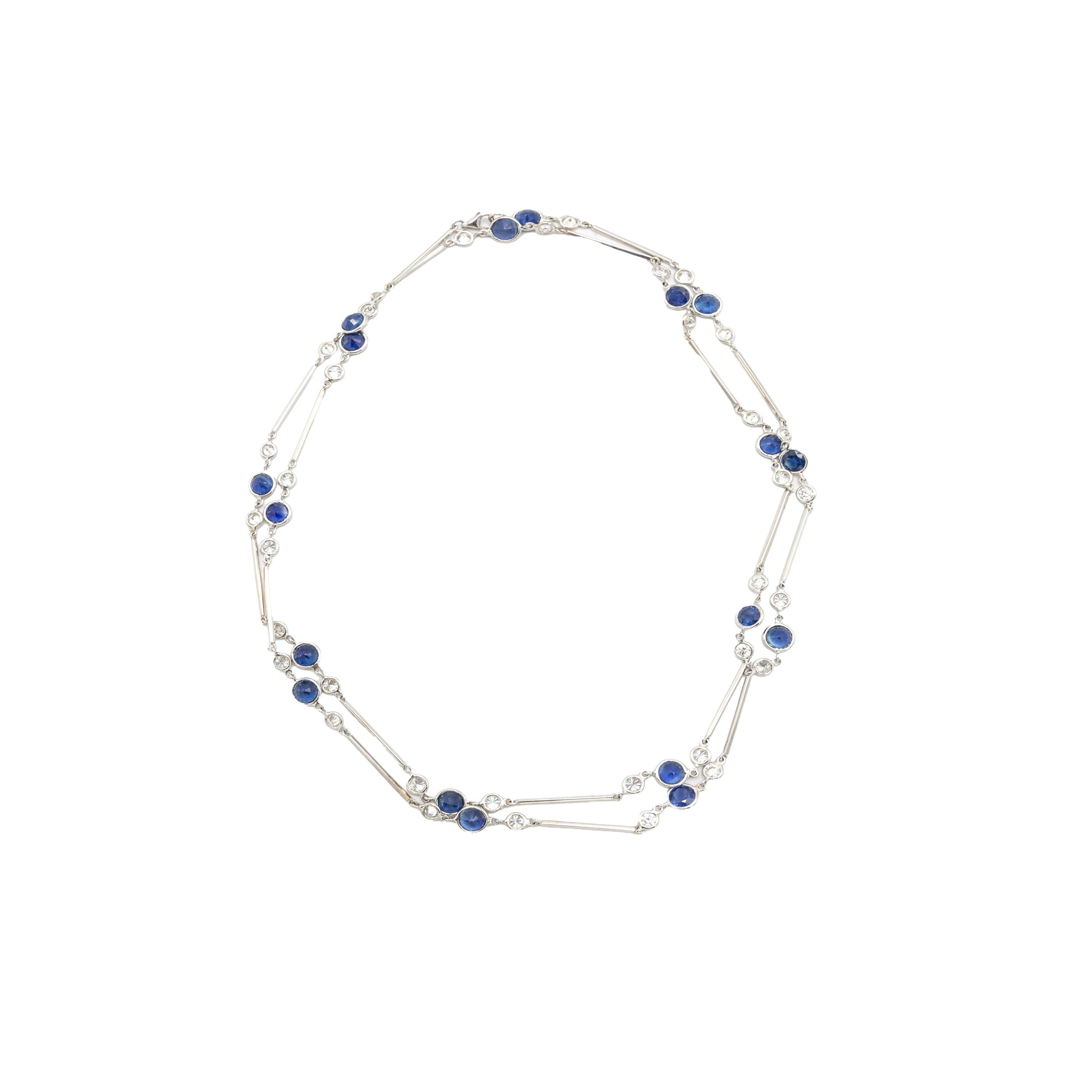 Collana Salvati con zaffiri e diamanti - anni '10 in vendita 1